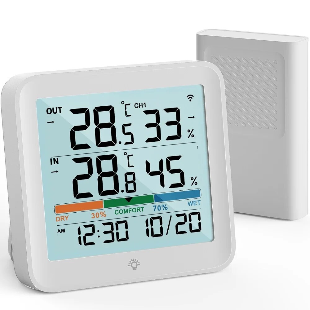 Garden Weather Station - Цифровой термогигрометр с дистанционным датчиком, ЖК-дисплеем,