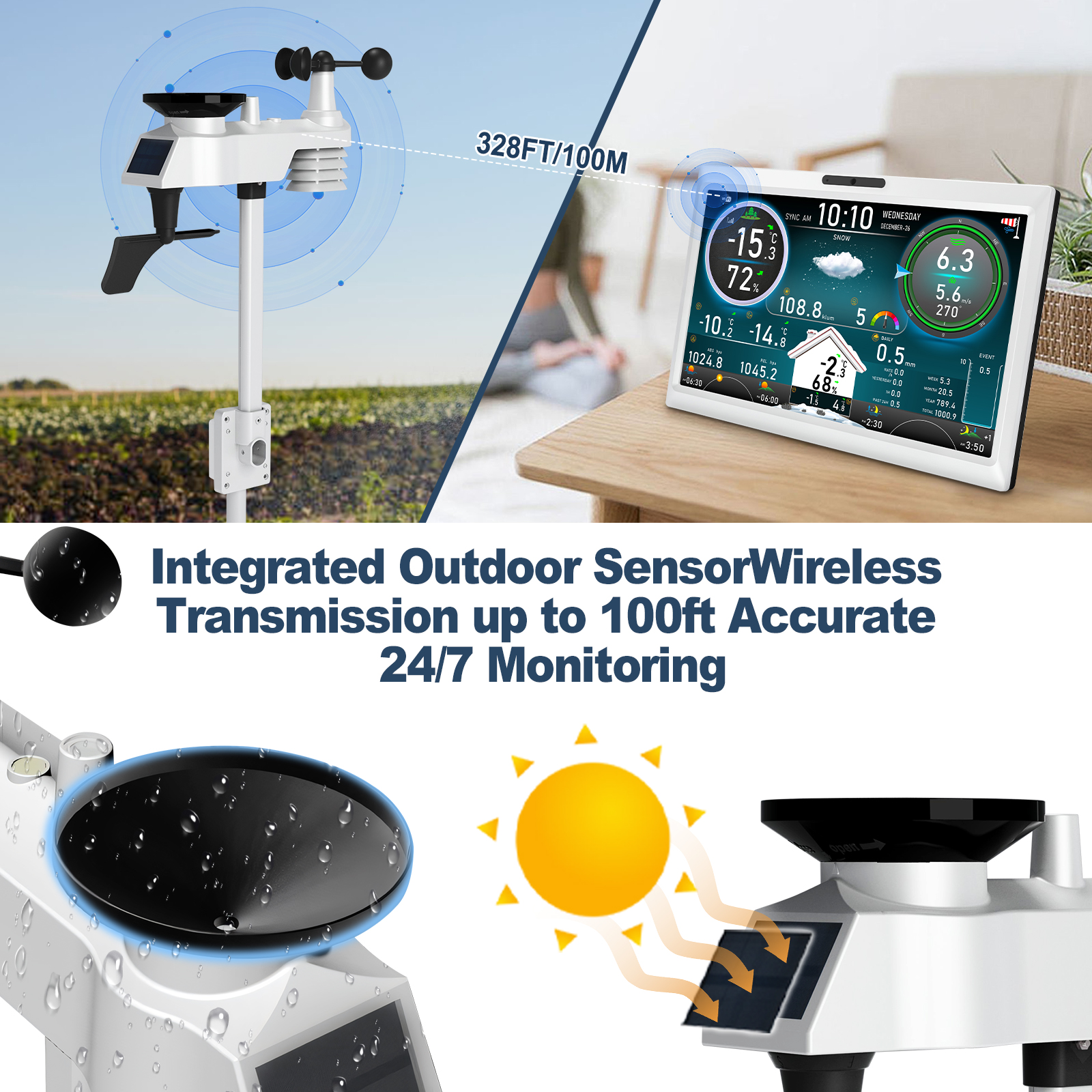 10,1-дюймовый HD TFT-дисплей,  – обзор и цена Garden Weather Station